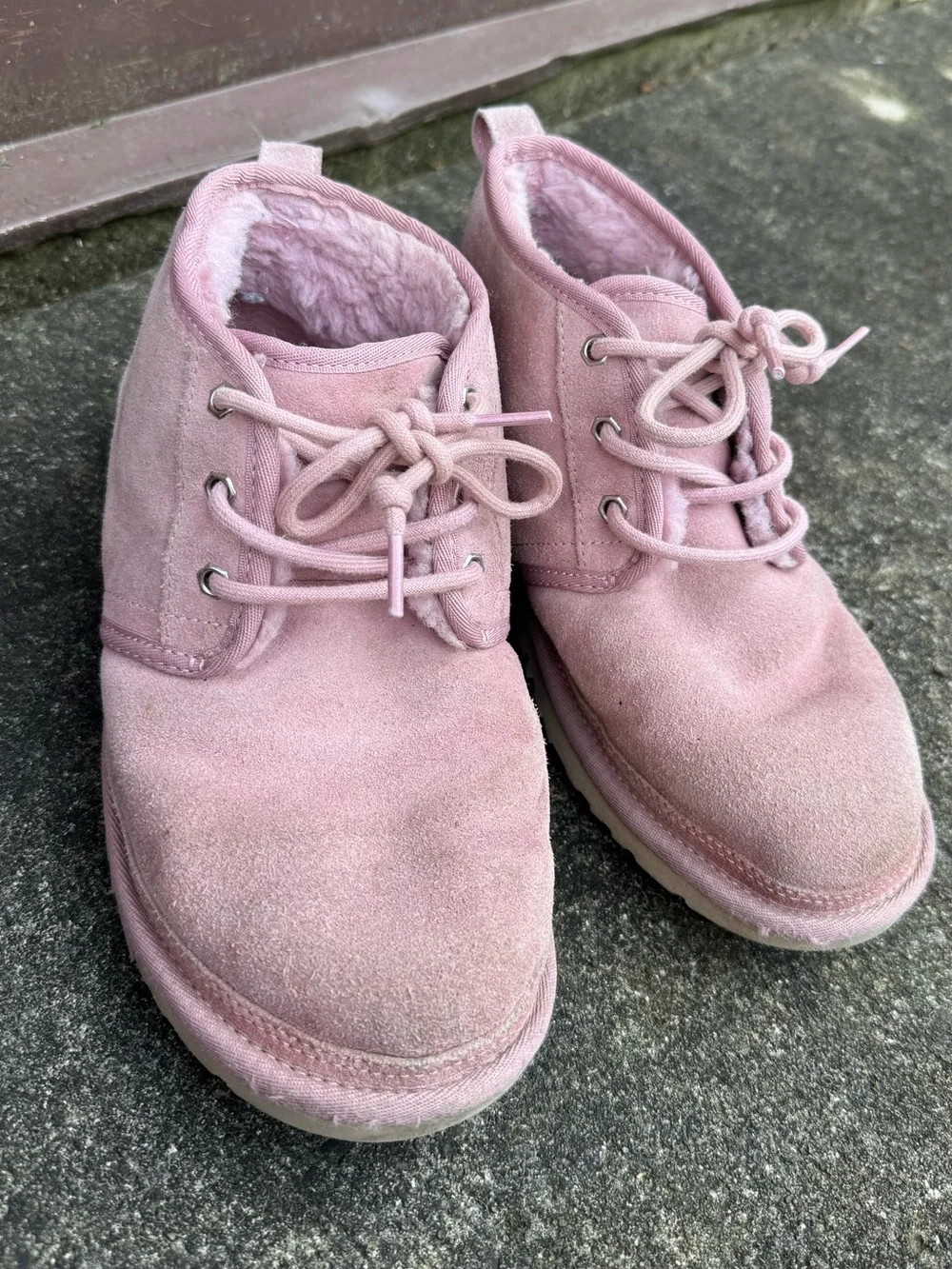 UGG Kids Blush Pink Suede Ankle Boots